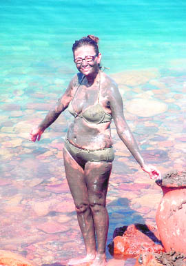 Women use the Dead Sea mud as it has unusual concentrations of minerals 