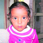 The four-year-old child who was saved after her parents jumped into the Sutlej after throwing their two kids into the river at Ropar on Sunday.