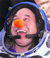 Canadian billionaire Guy Laliberte smiles after his return in northern Kazakhstan on Sunday.