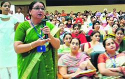 The regional conference of the Independent Schools Association under way at the Shivalik Public School in Mohali on Monday.