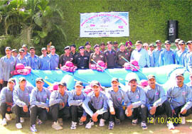 Members of rafting team of the Corps of Electronic and Mechanical Engineering.