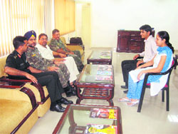 An Army team interviews students of the Deenbandhu Chhotu Ram University of Science and Technology, Murthal.