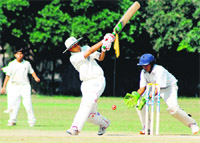 A match in progress between YPS, Mohali, and Modern School, New Delhi, at Mohali 