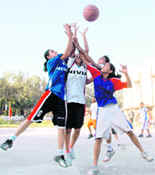The final match in progress in Dehradun on Tuesday. A Tribune photograph