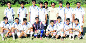 The team of Doon Valley School that has qualified for the u-19 CBSE schools football tournament.