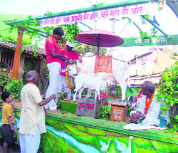 The national cow preservation yatra on its arrival at Nurpur.