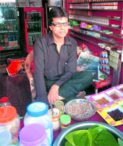 Ashok Gupta at his shop in Jammu.