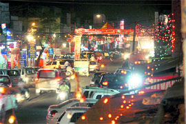 The Apsara Road market in Jammu wears a festive look ahead of Diwali.