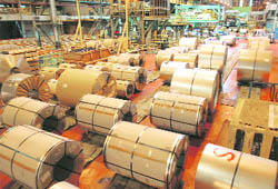 A steel mill of Posco is pictured in Gwangyang, about 420 km south of Seoul, is seen in this picture released on Wednesday.