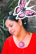 Vrinda Gokhale with her paper jewel