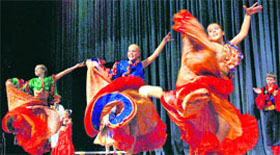Russian students perform at Shivalik Public School, Phase 6, Mohali, on Thursday.