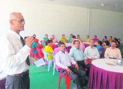 Ex-servicemen and their families at the 45th Raising Day celebrations of the 10th Garhwal Rifles in Dehradun on Thursday. 