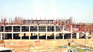 The under-construction building of the National Institute of Fashion Technology in Sector 6, Rohtak. 