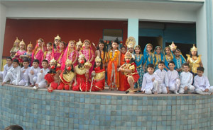 Students of Innocent Hearts School celebrate Divali in Jalandhar. 