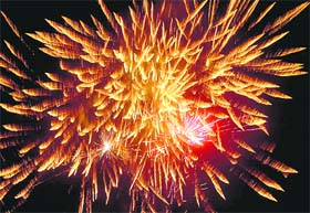 Fireworks at Chandigarh Golf Range on the eve of Diwali in Chandigarh