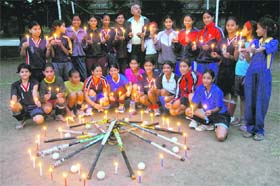 MKP Girls College hockey team celebrate Diwali in Dehradun