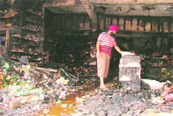 This is what is left after fire ravaged a shop in Ludhiana.
