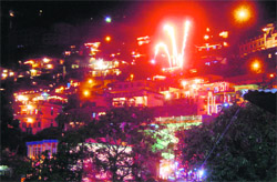 A view of Diwali night at Pauri Garhwal 