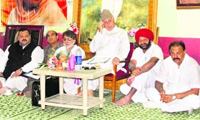 National Conference president Farooq Abdullah holds a meeting with party leaders in Jammu