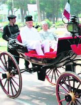 Union Renewable Energy Minister Farooq Abdullah arrives as the chief guest of the annual Sir Syed Day celebrations at the Aligarh Muslim University in Aligar