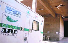 The electricity generator installed at the electric crematorium in Sector 25, Chandigarh, which is yet to be connected with the furnace.