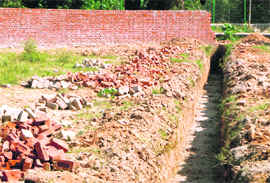 Pending work on the Christian cemetery, Sector 25, Chandigarh.