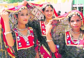 Students dressed up for the annual function of a school in Dehradun