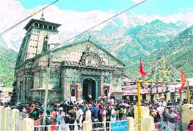 The Kedarnath temple in Rudraprayag district