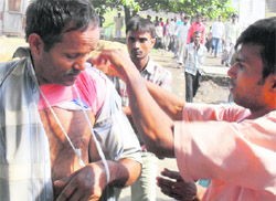 Ali Raj, who got injured in a clash.