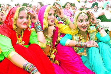 Participants during the youth festival in Patiala on Tuesday.