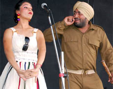 Students enact a play in Jalandhar. 