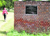 The foundation stone of the PAU laboratory-cum-library that is yet to be set up even after 12 years.