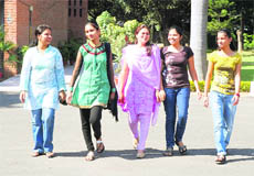 Girls Just wanna have fun:Students caught in various moods at the campus grounds.