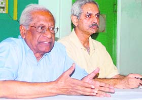 A.B. Bardhan, general secretary of the CPI, addresses mediapersons in Ludhiana