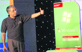 Microsoft India chairman Ravi Venkatesan launches Windows 7 software in New Delhi