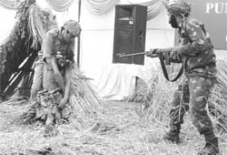 Students enact plays on the second day of Punjabi University, Ropar Zone, youth festival at Rayat-Bahra College of Law, near Chandigarh, on Thursday.