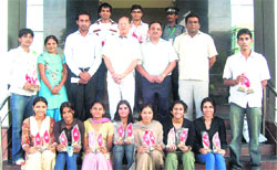 Students of JCD College of Engineering, who excelled in the youth festival, along with their faculty members.