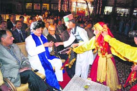 Bollywood actor Shatrughan Sinha attending a DAV School function at Shimla