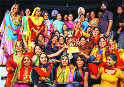 Winners of the zonal youth festival with the trophy.