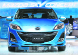 Mazda Motor Corp's Axela vehicle is displayed at the 41st Tokyo Motor Show in Chiba, east of Tokyo
