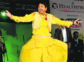 Gurdas Maan performs at the Parade Ground in Sector 17, Chandigarh, on Sunday.