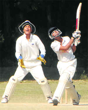 A cricket match in progress at Sector 26, Chandigarh, on Sunday. 