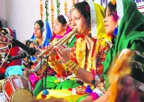 The Panjab University Youth and Heritage festival in progress at the BCM College of Education in Ludhiana