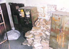 Municipal records that had not been shifted to the newly allotted places so far