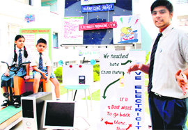 Students during the CBSE Science Exhibition in New Delhi.