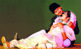Students of ITFT perform during the Ist Chandigarh Craft Mela at Kalagram on Monday evening.