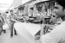 Shopkeepers have encroached upon a road at Anardana Chowk in Patiala.