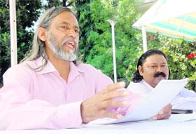 Office-bearers of the Ice-Skating Association address media persons in Dehradun