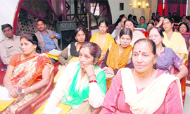 Participants at an evaluation meeting on domestic violence in Dehradun on Monday.