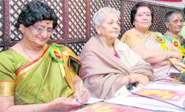Women speakers at a zonal meeting of the All-India Womens Conference held in Dehradun on Monday.